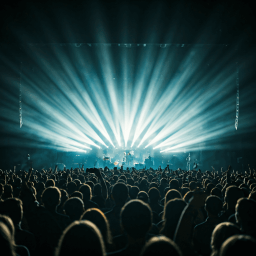 Background image of a concert crowd